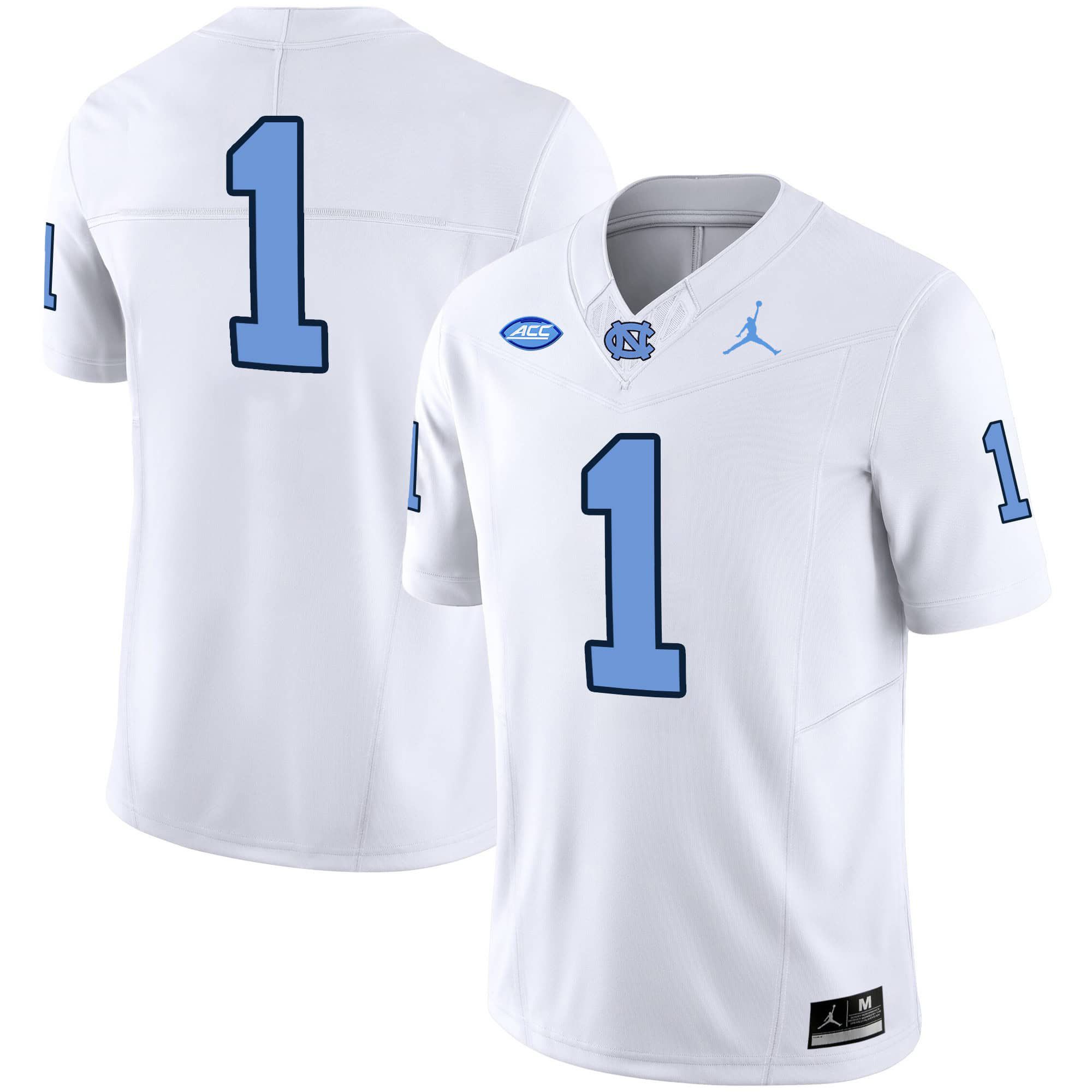 Men North Carolina Tar Heels #1 No Name White 2024 Vapor Limited NCAA Jersey->indianapolis colts->NFL Jersey